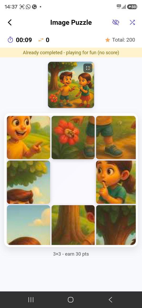 Playful image puzzles as a reward
